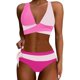 thumbnail image 1 of MKLEKYY Trajes De Baño Women High Waisted Bikini Sets Swimsuits Color Block Two Piece Drawstring Bathing Suit, 1 of 6
