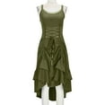 thumbnail image 6 of Wiyuqeen Women Renaissance Victoria Dress Sleeveless Solid Gothic Lace Lace-up Ruffled Cinched Ruched High Low Midi Dress Halloween Costume, 6 of 9