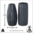 thumbnail image 3 of Iconic Scandi Ripple Vases, Set of 2, Black, Artisan Crafted, Matte, Glazed, Porcelain, Rustic Modern Style, 10.25 Inches Tall, 3 of 6