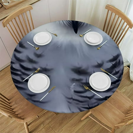 

SHERONV Owl Feathers Round Tablecloth Stain Resistant Washable Indoor Outdoor Kitchen Dining Wedding Parties 100% Polyester Fabric Waterproof Full Width Single-Sided Printing 42 -46