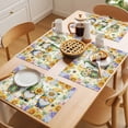 thumbnail image 5 of Yellow Sunflowers Placemats Set of 12 Spring Gnomes Hydrangea Daisy Plants Place Mats Indoor Wipeable Table Mats Washable Cloth Dining Table Placemats for Kitchen Holiday Party Home Decor 13x19 Inch, 5 of 9