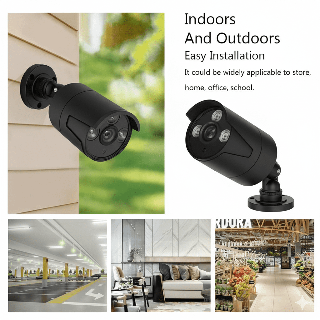 SANSCO Wired Security Camera System Outdoor Waterproof, 8CH 4MP Lite AHD DVR, 8 x 4MP Wired CCTV Camera, Indoor/Outdoor Video Surveillance DVR Kit with Human Detection, Night Vision