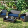 thumbnail image 6 of Kimunuk 3 Piece Wicker Chair Cushions, Waterproof Patio Loveseat Chair Cushions Set for Outdoor Indoor Furniture, Blue, 6 of 6