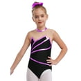 thumbnail image 2 of renvena Kids Girls Gymnastic Leotard Mock Neck Sleeveless Bodysuit Ballet Dancewear Purple 16, 2 of 7