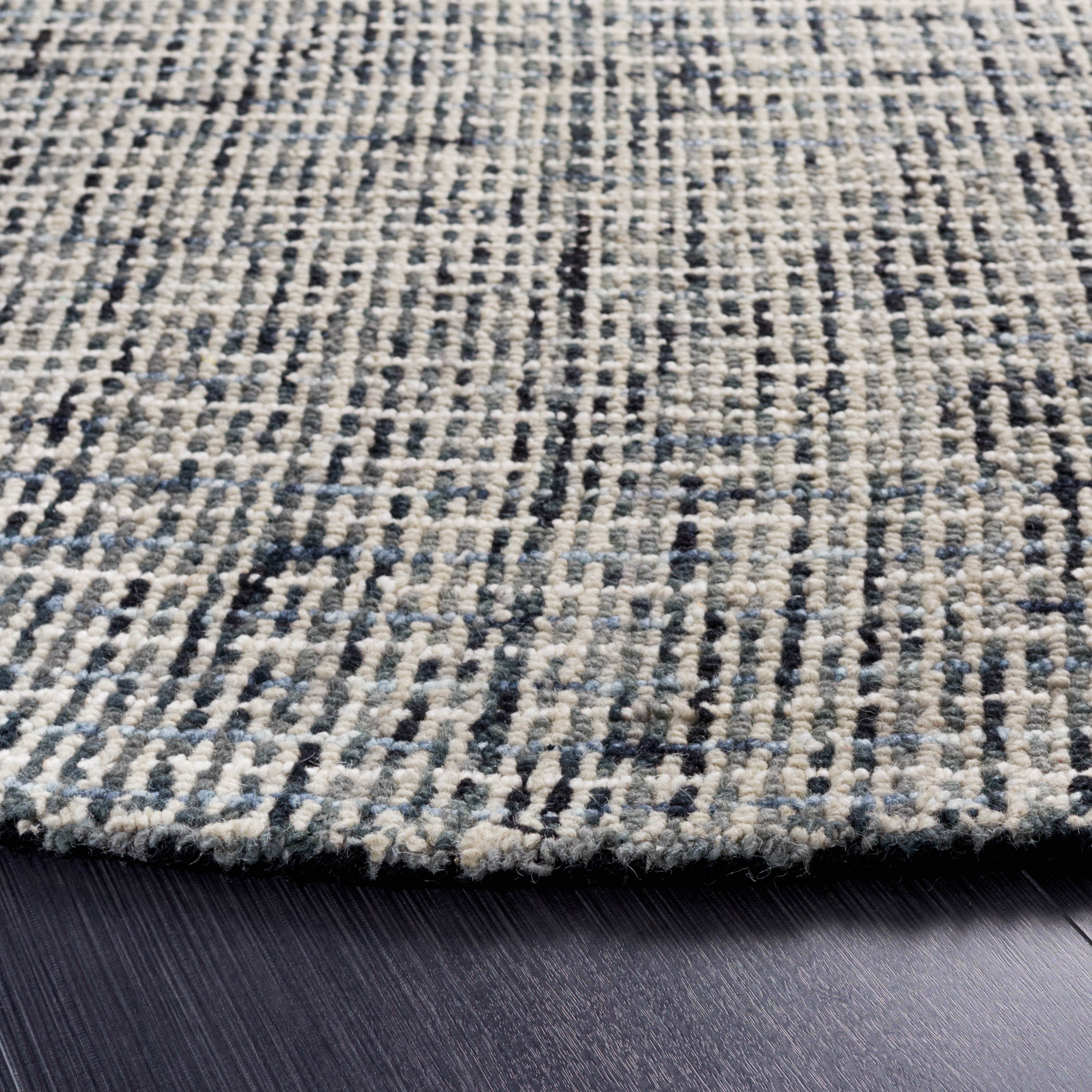 Safavieh Abstract Delia Distressed Wool Area Rug, Dark Gray/Ivory, 8' x 8' Round