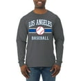 thumbnail image 1 of Wild Bobby City of Los Angeles LA Baseball Fantasy Fan Sports Men's Long Sleeve T-Shirt, Charcoal, Small, 1 of 6