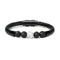Cremation Jewelry Lava Stone Urn Bracelet for Ashes for Women Men Chakra Healing Balancing Genuine Leather Memorial Bracelets