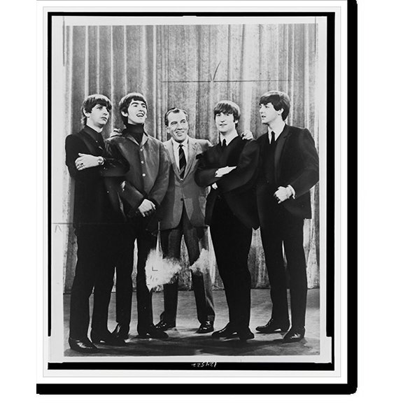 Historic Print, Ed Sullivan & the Beatles, who will return to our show in Sept., 1965, 16" x 20"