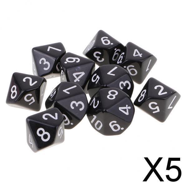Paquete de 10 dados poliédricos D10 Baoblaze para juegos de dragones y mazmorras 5 piezas