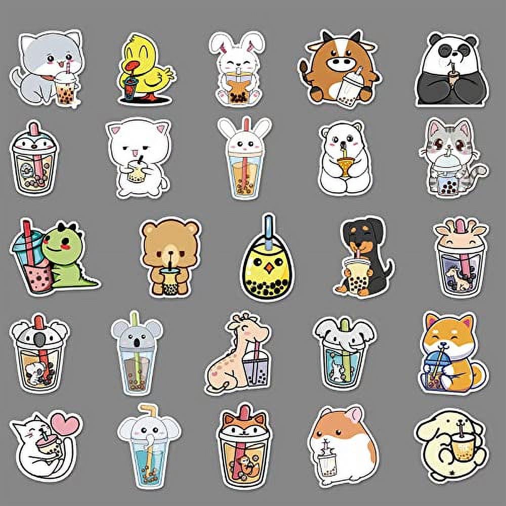 KAWAIIANS Cute Animal Stickers, Kawaii Bubble Tea Drinks Cartoon Anime  Stickers for Kids Teens Girls Adults (Cute Animal 50) 
