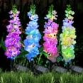 thumbnail image 3 of Qoosea Solar Delphinium Flowers Lights Outdoor, 4 pack 80 Leds Waterproof Solar Garden Lights Yard Decorations Outdoor Garden Lights Outside Gift for Women, 3 of 10