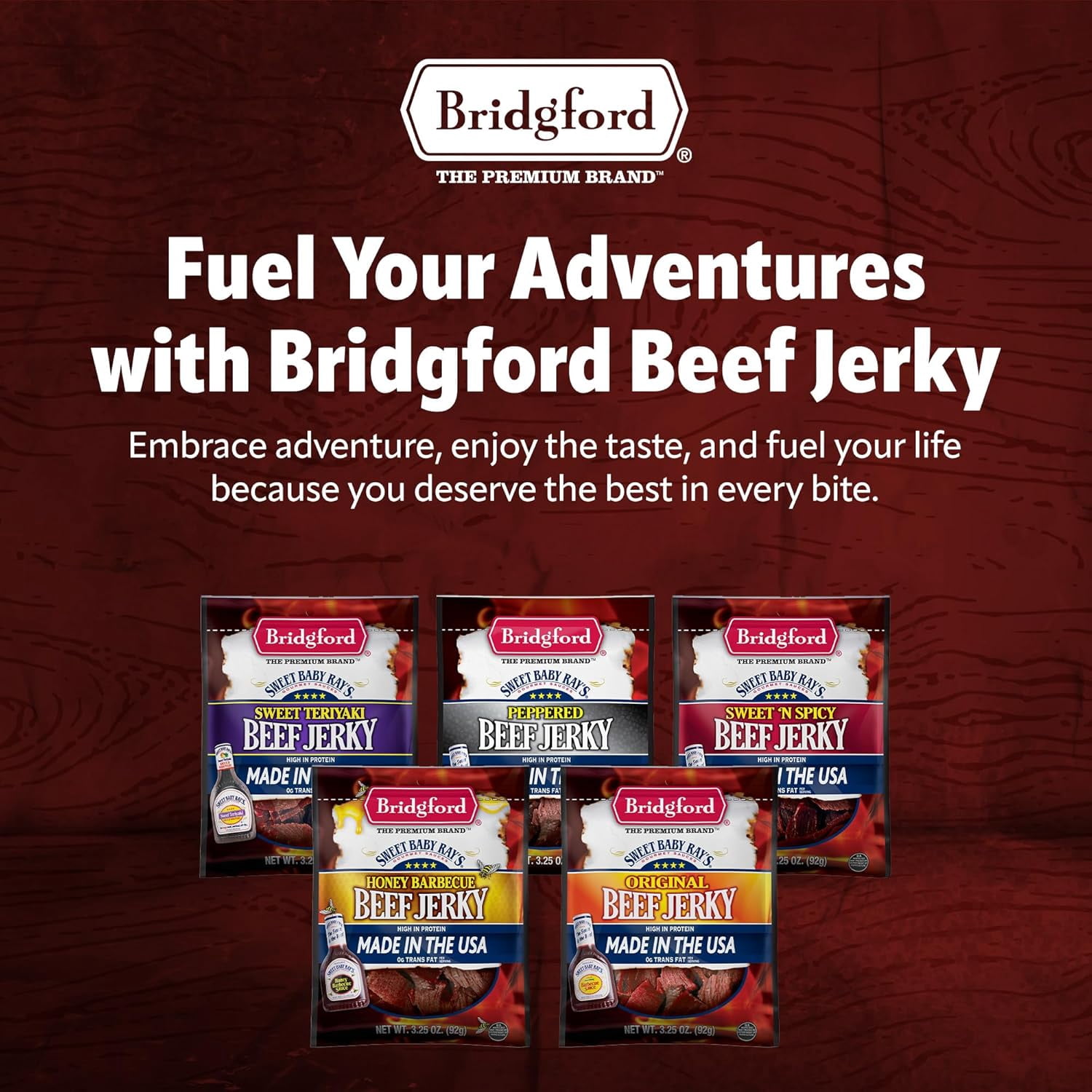 Bridgford Sweet Baby Ray’s Beef Jerky Honey BBQ 10 oz Pack of 6