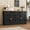 Black, variant on HLR 59"W Modern Large Sideboard Buffet Cabinet with Storage, 3 Drawers and 4 Doors for Kitchen, Green