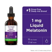 Angle View: Natrol Melatonin 1mg Liquid, Sleep Support, Berry, 2oz