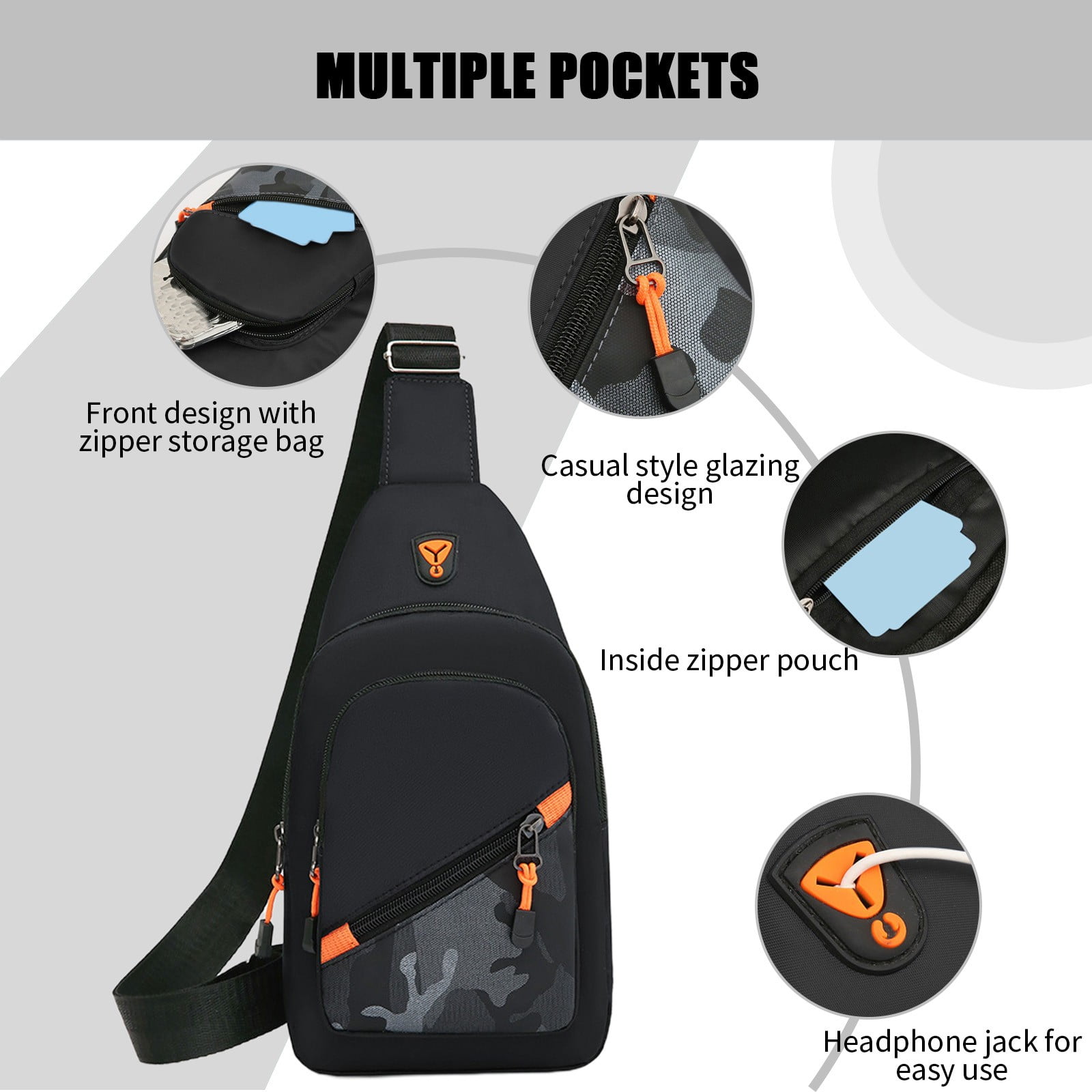 Premium Oxford Crossbody Bag - Multi-Pocket Sling Pack for Everyday Essentials 7ebb761d-0af8-46f4-9149-  main image 2