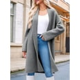 thumbnail image 5 of Womens Long Cardigan Sweaters Chunky Open Front Oversized Slouchy Knit Fall Trendy Coatigan Jackets Medium Dark Gray L, 5 of 6