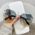 thumbnail image 2 of EIMELI Lunettes de Soleil Sans Monture Femmes Teintes Protection UV400 Lunettes de Soleil Vintage Sans Monture Lunettes de Soleil Dégradé Sans Monture Lunettes Rétro à Strass pour Activité Extérieure, 2 of 6