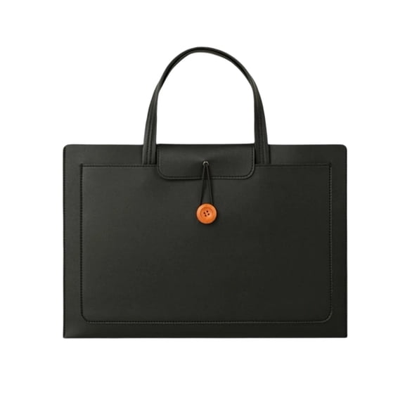 Black Black A4 File Folders Waterproof Leather Document Case Bag With Removable Hand Strap For Storage