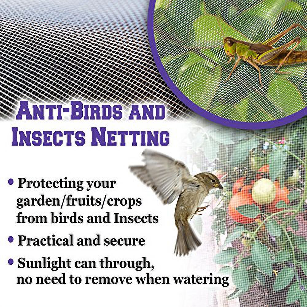 Strong Camel Multi Sizes Garden Mosquito Netting Bug Insect Net Hunting Barrier Blind Garden (6.5'X15')
