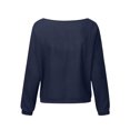 thumbnail image 3 of Innerwin Sweater Winter Warm Ladies Pullover Loungewear Solid Color Thermal Jumper Tops Navy Blue M, 3 of 6