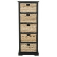 thumbnail image 2 of SAFAVIEH Vedette Country Nautical 5 Wicker Basket Storage Tower, Distressed Black, 2 of 5