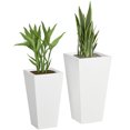thumbnail image 1 of Outsunny Set of 2 Outdoor Flower Pots with Drainage Holes, White, 1 of 10