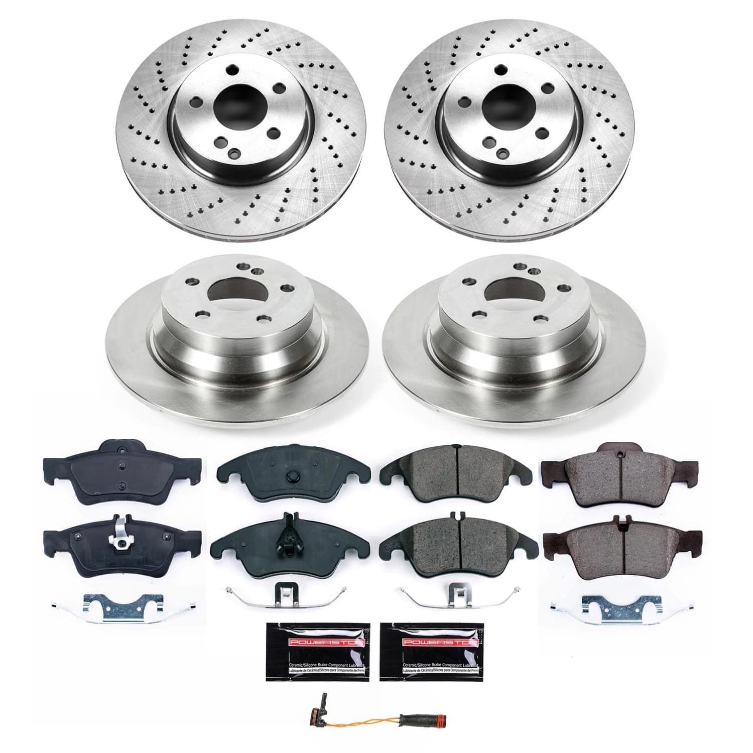 PowerStop Front and Rear Stock Replacement Brake Pad and Rotor Kit Fits: MERCEDES-BENZ Select Models KOE9038
