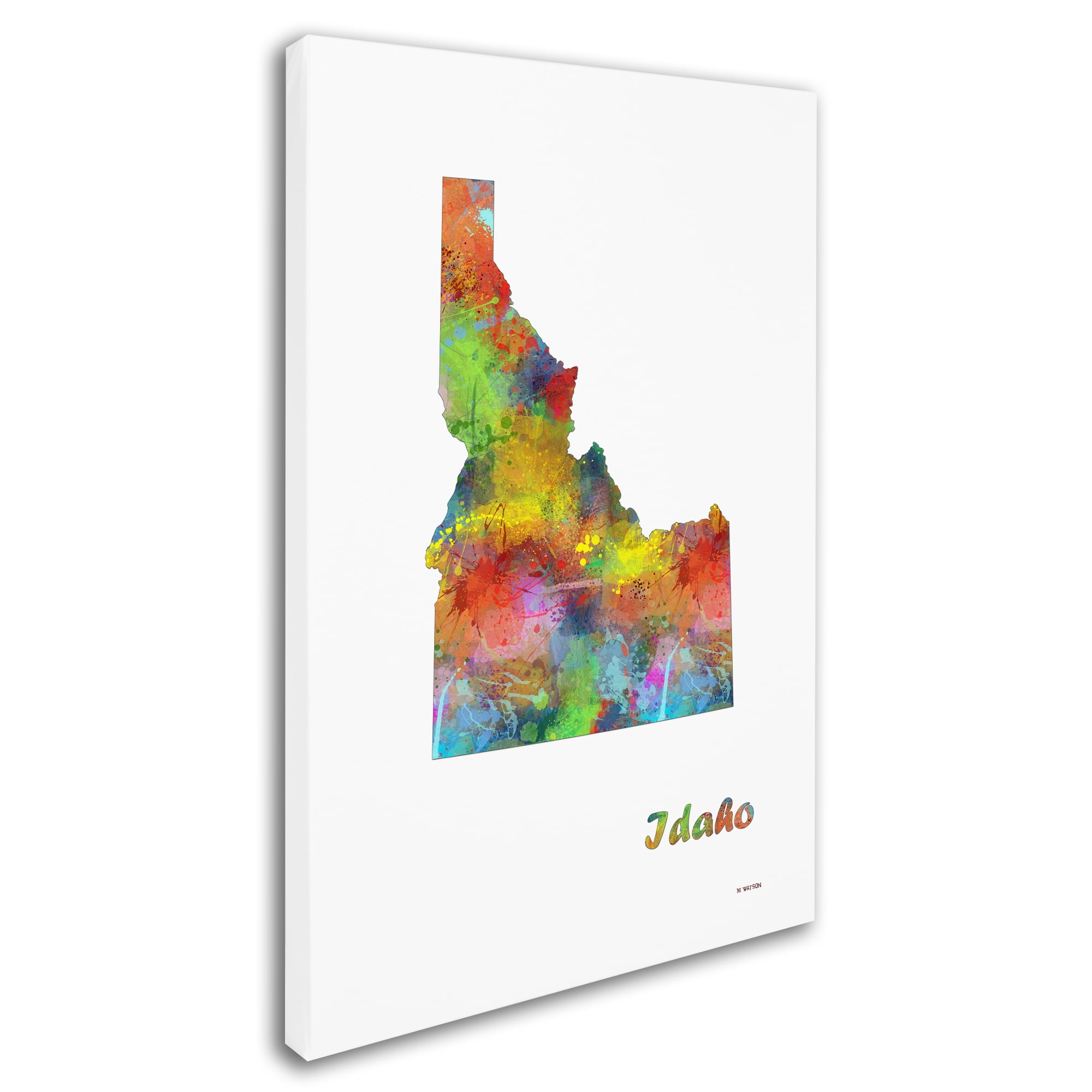 Trademark Fine Art "Idaho State Map-1" Canvas Art by Marlene Watson