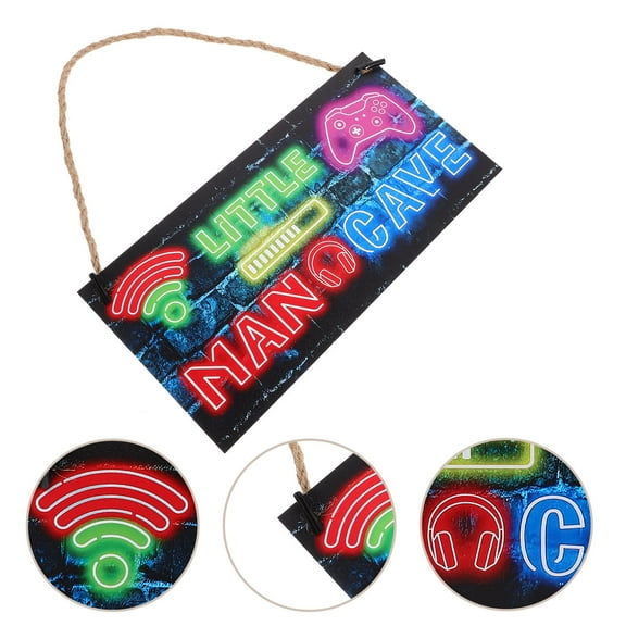 Toyandona Gaming Atmosphere Neon Signs for Game Room Wood Door Sign 1Set