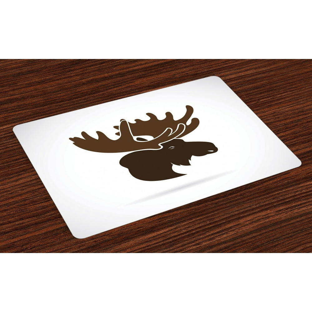 Moose Placemats Set of 4 Deer Head Canadian Sacred Northern Wilderness