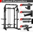 thumbnail image 5 of RitFit Multi-Function Power Rack Cage PPC03 with Adjustable Cable Crossover System,1000LBS Capacity, Full Home Gym Workout with J-Hook, Landmine and Other Attachments-Black, 5 of 10