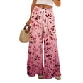 thumbnail image 2 of Dress Pants Women Petite High Waisted Wide Leg Summer Beach Vacation Pants Boho Lounge Casual Palazzo Trousers, 2 of 8