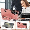 thumbnail image 6 of for Samsung Galaxy A54 5G Wallet Case with Card Holder, Hand Wrist Strap Loop Holder Kickstand, Finger Grip Ring Buckle PU Leather Double Buttons Shockproof Cover for Samsung Galaxy A54 5G, Pink, 6 of 10