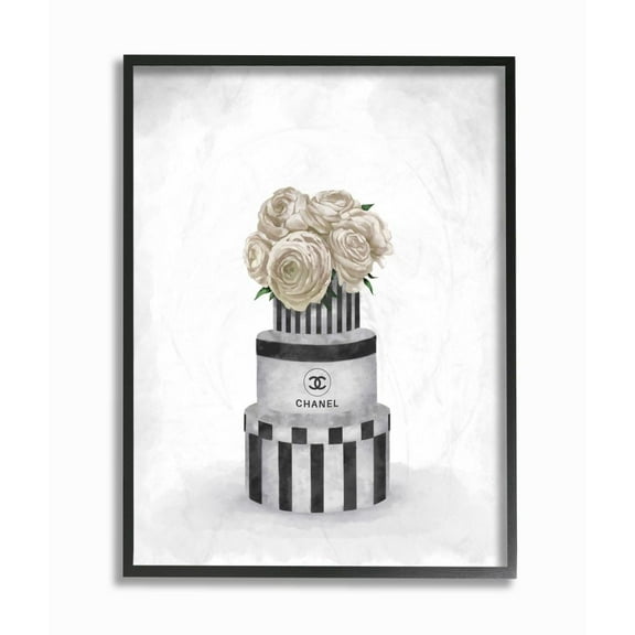 Stupell Industries Fashion Flower Box Stack Neutral Gray Painting Framed Wall Art by Ziwei Li