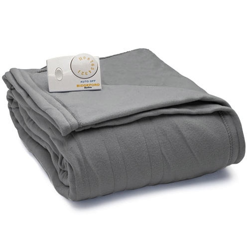 Biddeford 10209032108903 Comfort Knit Fleece Electric Heated Blanket Twin Grey