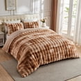 thumbnail image 2 of Wajade Fluffy Comforter Cover Set Rabbit Bubble Faux Fur Duvet Cover Luxury Cozy Bedding Set 3 Pieces with Zipper -1 Duvet Cover and 2 Pillow Cases,Coffee Tie Dye King Size Set, 2 of 6