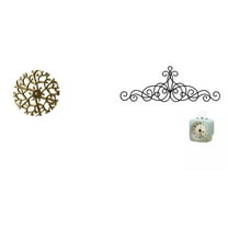 Metal Wall Decor Hanging Sculpture Scroll Wall Art Decor Wrought Iron Carved Leaf Pattern for Indoor Outdoor Lounge