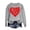 #01 Gray, variant on Busydd Valentine's Day Sweatshirt for Women Fashion Love Heart Print Pullover Tops Casual Loose Long Sleeve Crewneck Valentines Sweatshirts Valentines Day Gifts for Women