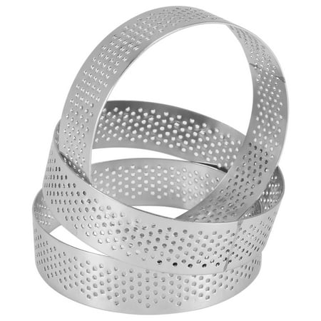 

12 Pack Stainless Steel Tart Rings 3 In Perforated Cake Mousse Ring Cake Ring Mold Round Cake Baking Tools