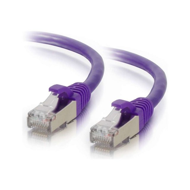 C2G (STP) Cat6 Ethernet CAT 6 Câble Blindé de 14 Pieds - Câble de Raccordement Réseau Cat6 - PoE - Violet - Câble de Raccordement - RJ-45 (M) à RJ-45 (M) - Paire Torsadée Blindée Blindée (SSTP) - - Moulée, Sans Accrochage, Échouée - Violet