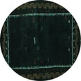 thumbnail image 1 of Ahgly Company Machine Washable Indoor Round Abstract Turquoise Blue Contemporary Area Rugs, 8' Round, 1 of 4