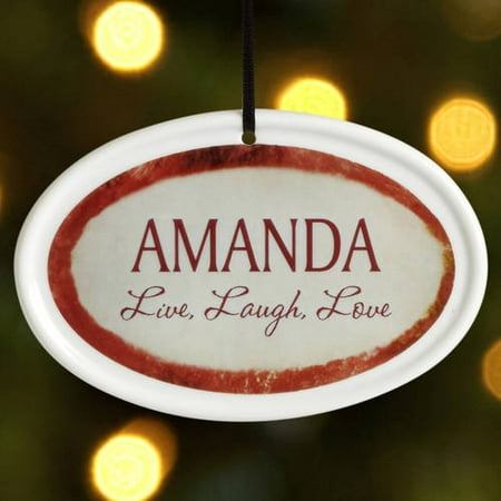 Personalized "Live, Love, Laugh" Christmas Ornament, Available in 5 Colors