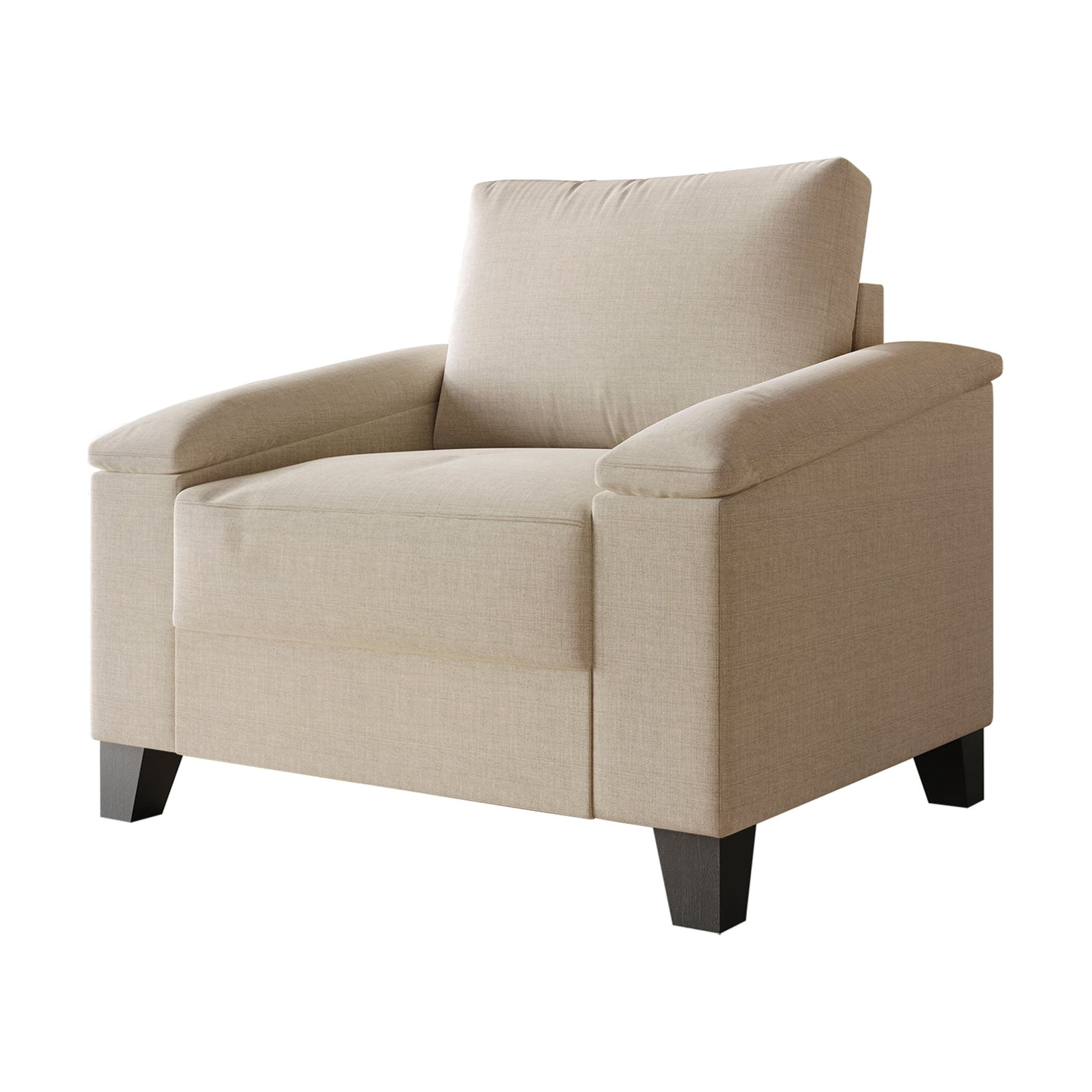 Castle Place Elegance Linen Upholstered Armchair, Beige