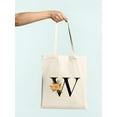 thumbnail image 3 of Smartprints Letter W Flower Bouquet Tote Bag - Image by Shutterstock, One Size Cotton Canvas Tote Bag, 3 of 4