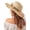 Khaki, variant on Women's Scalloped Wide Brim Straw Sun Hats Boho Beaded Beach Hat Beige One-Size