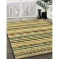 thumbnail image 3 of Ahgly Company Machine Washable Indoor Round Abstract Metallic Gold Area Rugs, 7' Round, 3 of 7