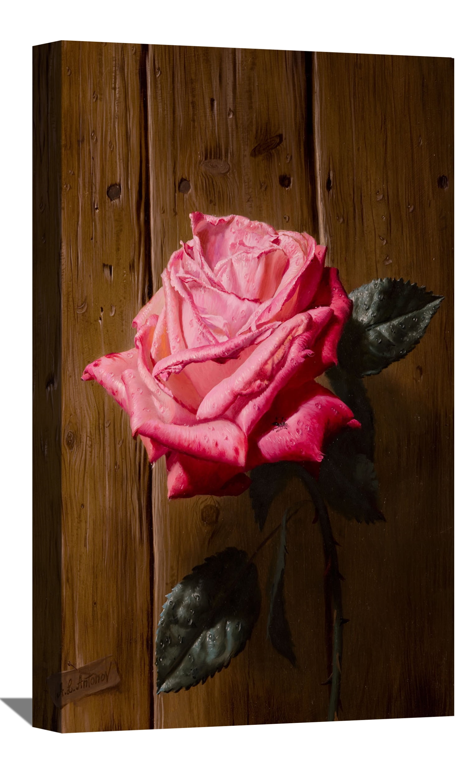 Aleksei Antonov Painting Wall Art Realistic Rose Framed Canvas Art ...