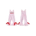 thumbnail image 2 of BemeyourBBs Toddler Baby Girls Strawberry Romper Overalls Outfit Sleeveless Plaid Strawberry Embroidery Bell Bottom Jumpsuit Overalls Kids Baby Girl Summer Clothes, 2 of 9