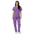 thumbnail image 4 of Adar Universal Unisex Scrub Set - Unisex V-Neck Scrub Top & Tapered Drawstring Scrub Pants, 4 of 7