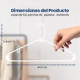 thumbnail image 2 of Ganchos de Plastico Premium SereneLife, Antideslizantes, Ahorradores de Espacio, Duraderos y Resistentes, para Camisas, Suéteres, Sudaderas, Abrigos, Pantalones y Vestidos, Blanco, Pack 100, 2 of 7